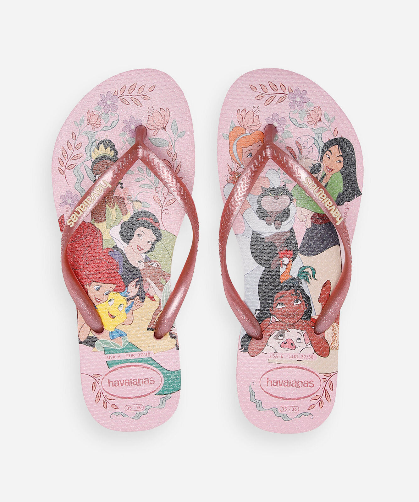 chinelo havaianas slim infantil princesas rosa
