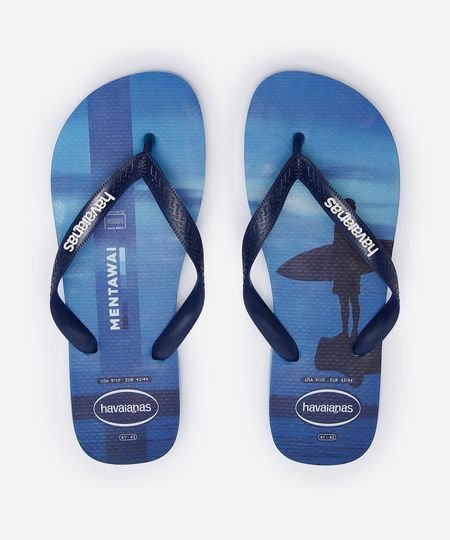 chinelo masculino havaianas surfer azul 37-38