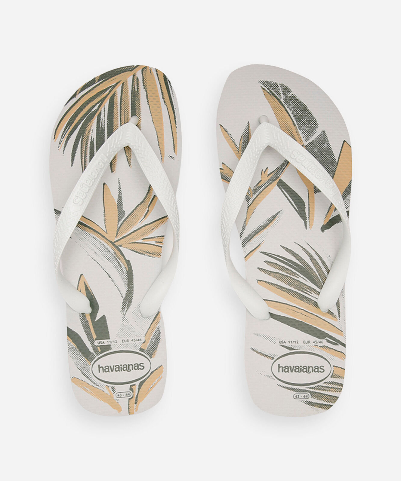 chinelo havaianas aloha folhagem branco