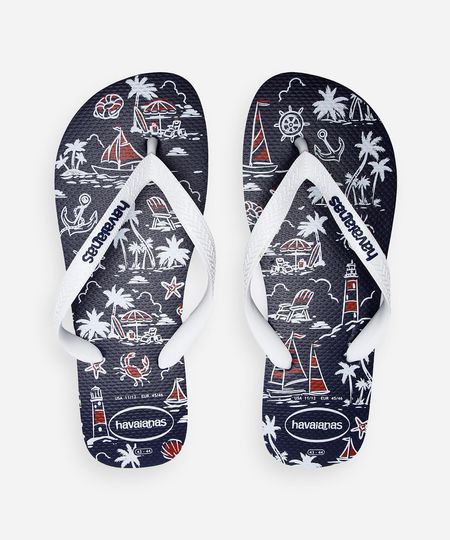 chinelo havaianas estampado azul 39-40