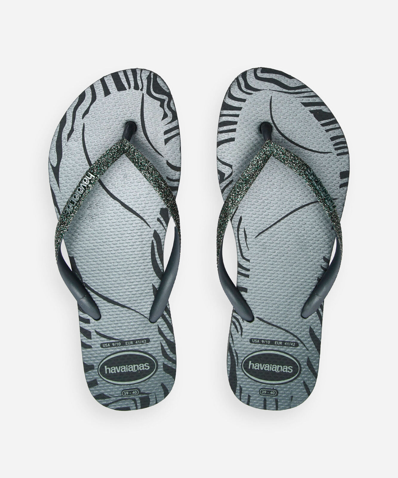 chinelo havaianas feminino glitter edge - verde