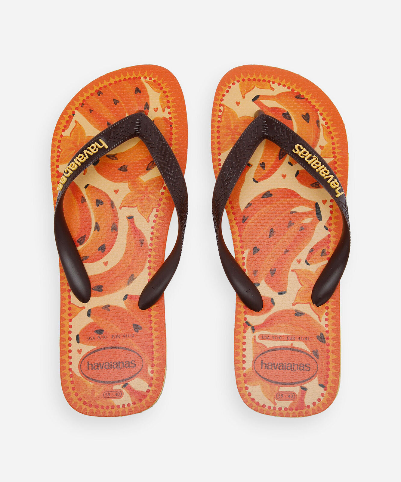 chinelo feminino havaianas top fresh mood estampado amarelo