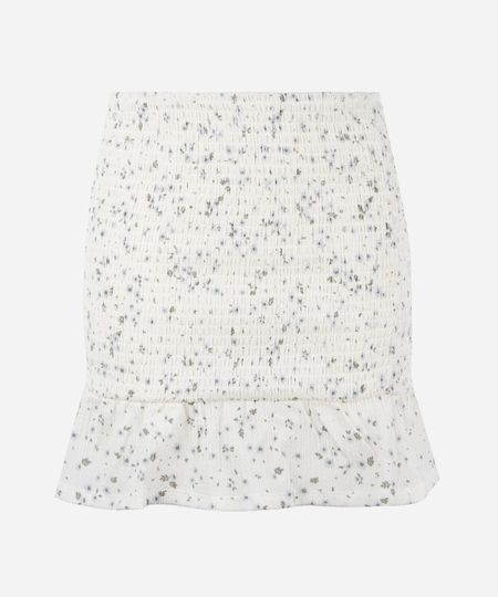minissaia juvenil com lastex e babado floral off white 12