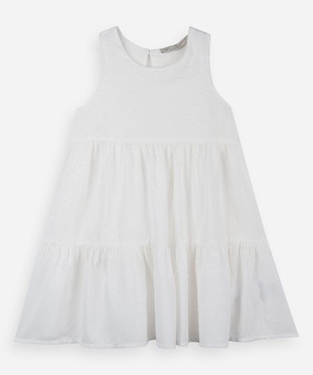 vestido infantil de viscose com recortes off white 1