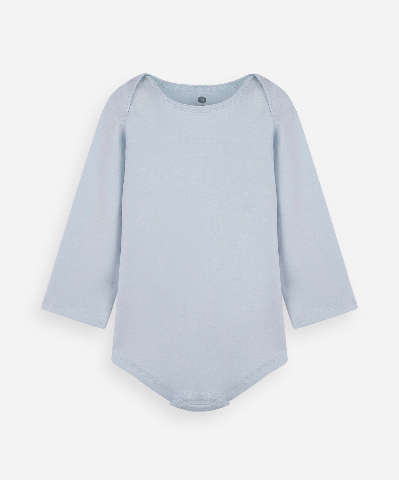 body infantil de algodão manga longa azul