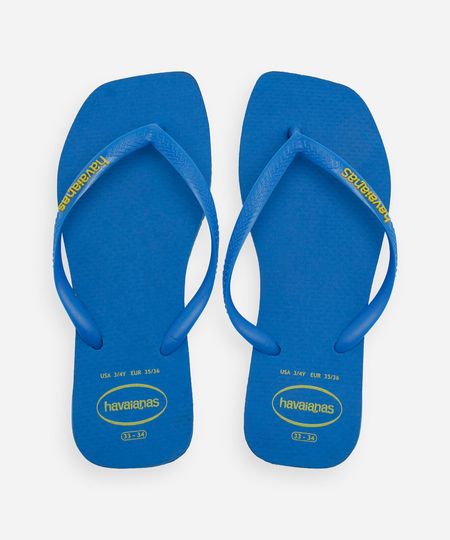 chinelo havaianas slim square azul 33-34