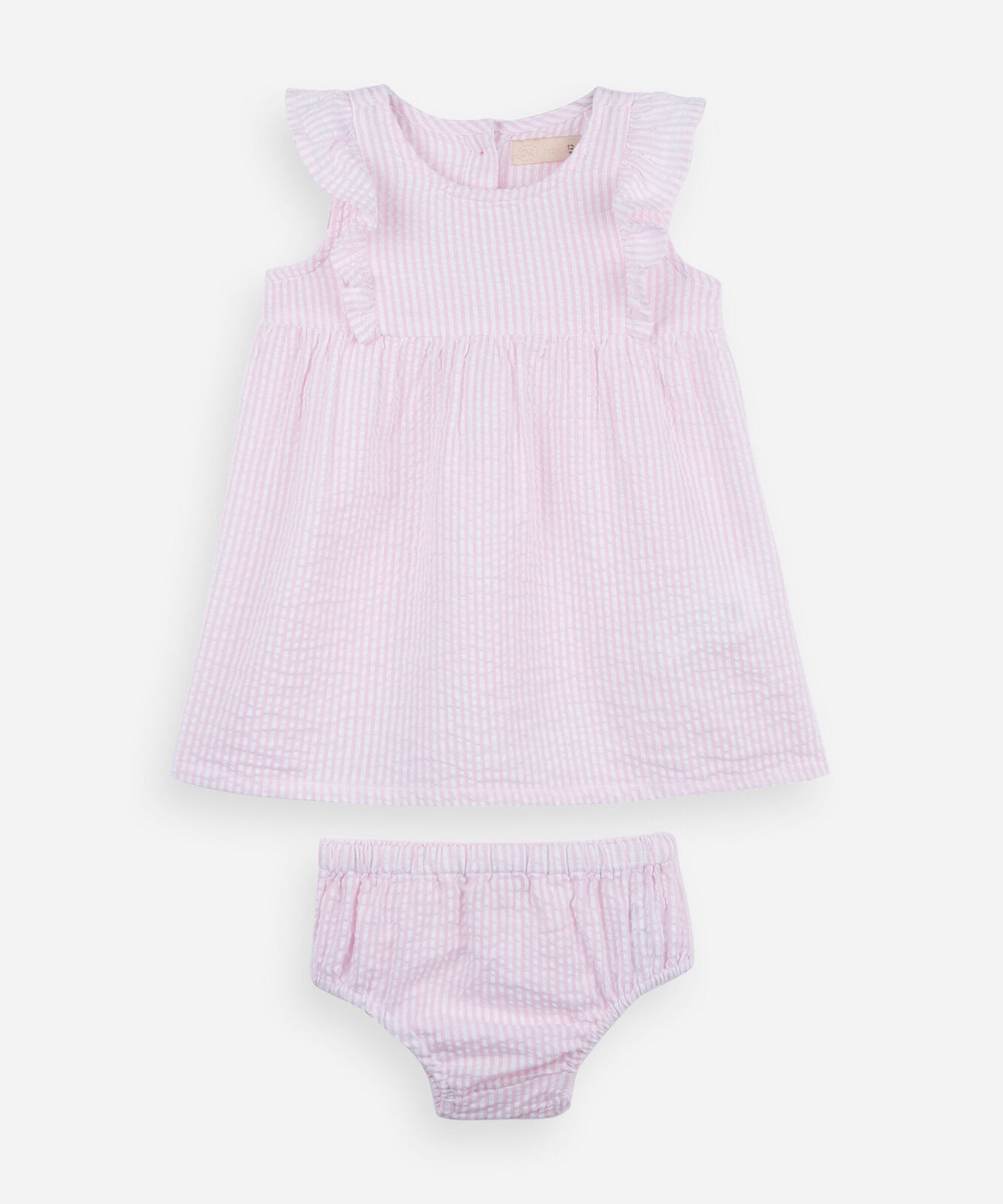 vestido infantil de algodão listrado rosa
