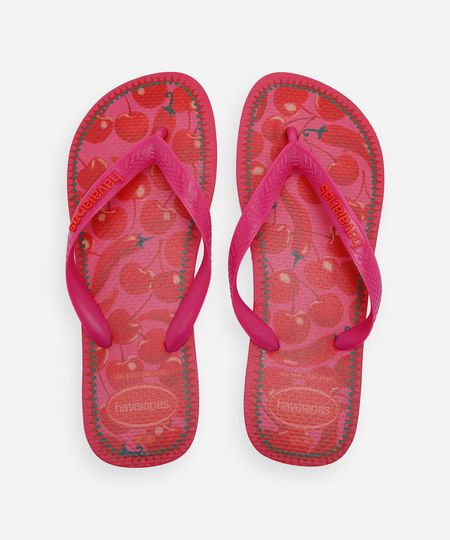 chinelo feminino havaianas top fresh mood estampado rosa 37-38