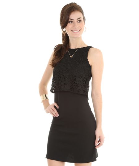 Vestido-com-Sobreposicao-de-Renda-Preto-8072405-Preto_1