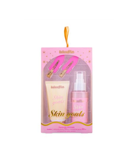 kit beleza fun chá de verde com sabonete líquido hidratante facial e presilha UNICO