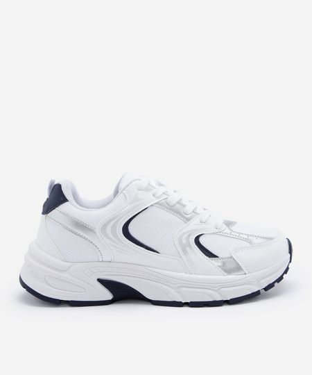 tênis chunky feminino com recortes branco 35