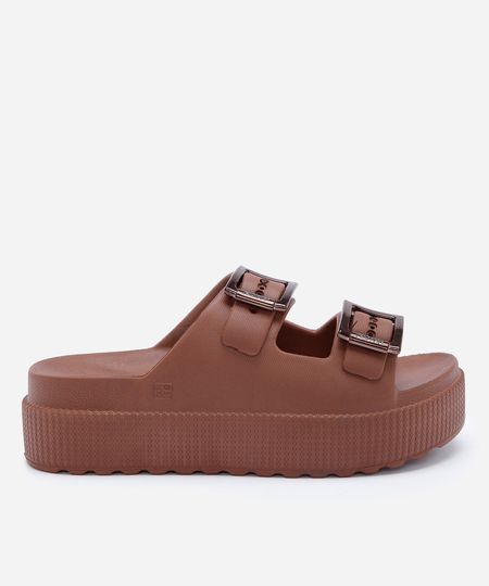 papete feminina flatform zaxy marrom 35