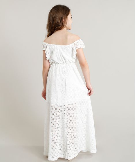 vestido branco longo infantil