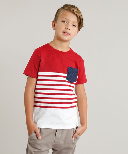 Camiseta-Infantil-com-Recorte-e-Bolso-Manga-Curta-Gola-Careca-Vermelha-9313643-Vermelho_1