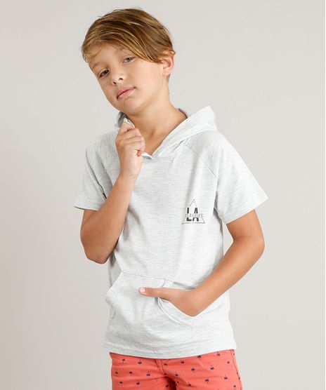 Camiseta-Infantil--Los-Angeles--com-Capuz-e-Bolso-Manga-Curta-Cinza-Mescla-Claro-9233995-Cinza_Mescla_Claro_1
