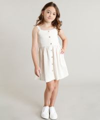 Vestido-Infantil-com-Botoes-Sem-Manga-Bege-Claro-9321236-Bege_Claro_1