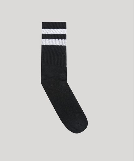 Meia-Masculina-Cano-Alto-com-Listras-Preta-8768815-Preto_1