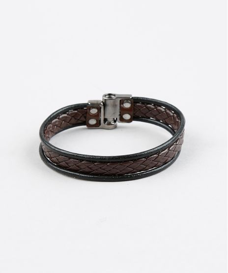 Pulseira-Masculina-Tripla-Marrom-9391954-Marrom_1