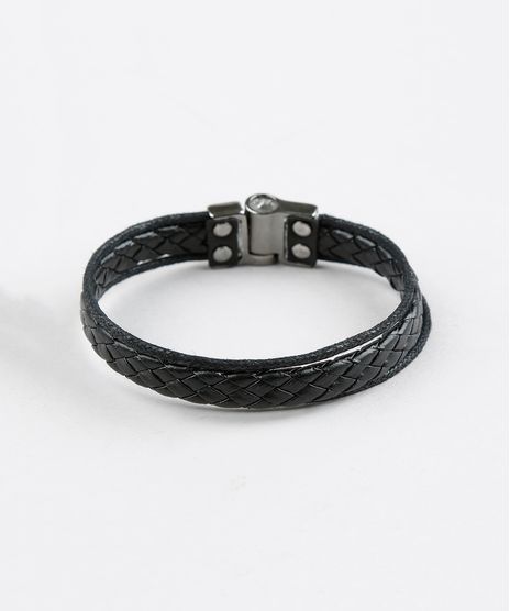 Pulseira-Masculina-Tripla-Preta-9391962-Preto_1