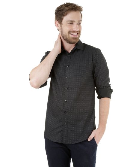 Camisa-Slim-com-Mini-Print-Preta-8165760-Preto_1