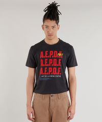 Camiseta-Masculina-Piet-Marcelo-D2-A-E-P-O-F-Manga-Curta-Gola-Careca-Chumbo-9343532-Chumbo_1