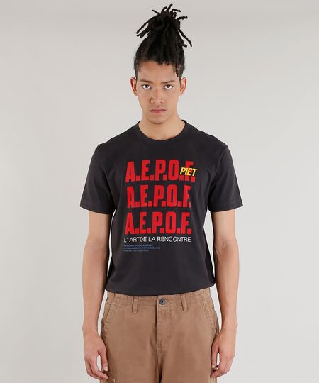 Camiseta-Masculina-Piet-Marcelo-D2-A-E-P-O-F-Manga-Curta-Gola-Careca-Chumbo-9343532-Chumbo_1