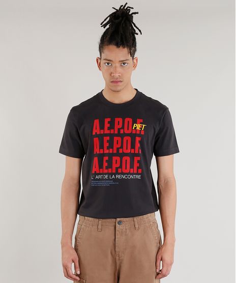 Camiseta-Masculina-Piet-Marcelo-D2-A-E-P-O-F-Manga-Curta-Gola-Careca-Chumbo-9343532-Chumbo_1