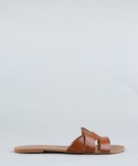 Rasteira-Feminina-com-Tiras-Cruzadas-Caramelo-9416614-Caramelo_1
