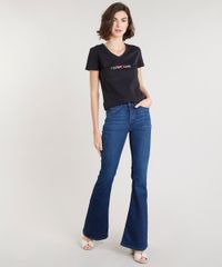 Blusa-Feminina-C2C--I-Don-t-Care--Manga-Curta-Decote-V-Preta-9267401-Preto_3