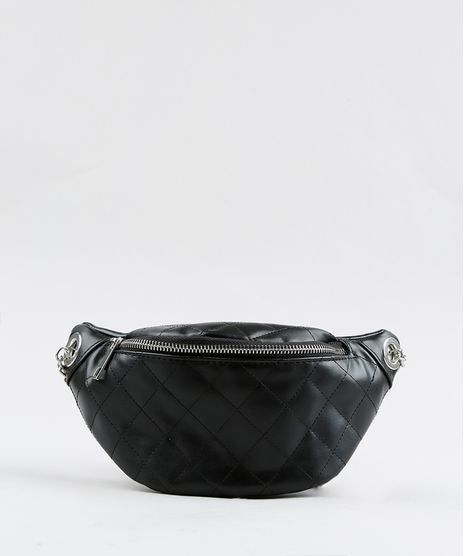 Pochete-Feminina-Matelasse-com-Corrente-e-Ilhos-Preta-9250680-Preto_1