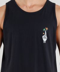 Regata-Masculina-com-Estampa-de-Esqueleto-Gola-Careca-Preta-9315250-Preto_4