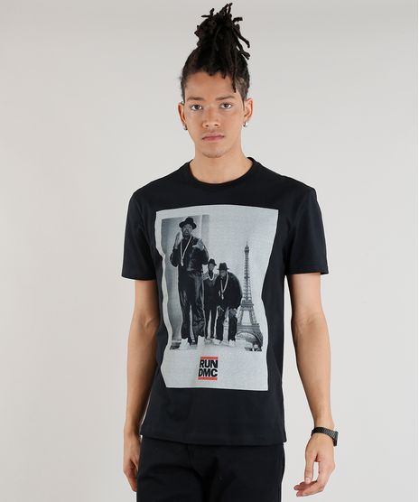 Camiseta-Masculina-Run-DMC-Manga-Curta-Gola-Careca-Preta-9307575-Preto_1