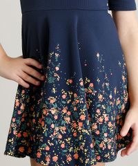 Vestido-Infantil-Open-Shoulder-com-Estampa-de-Flores-Manga-Curta-Azul-Marinho-9245413-Azul_Marinho_4