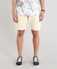 Bermuda-Masculina-Texturizada-com-Bolsos-Amarelo-Claro-9283179-Amarelo_Claro_1