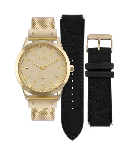 Relógio Euro Feminino Neoprene Dourado - EU2035YOK/4D Menor preço em Relógio Euro Feminino Neoprene Dourado - EU2035YOK/4D