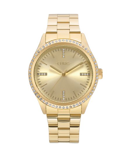 Relógio Euro Feminino Pedras Dourado - EU2035YNT/4D Menor preço em Relógio Euro Feminino Pedras Dourado - EU2035YNT/4D