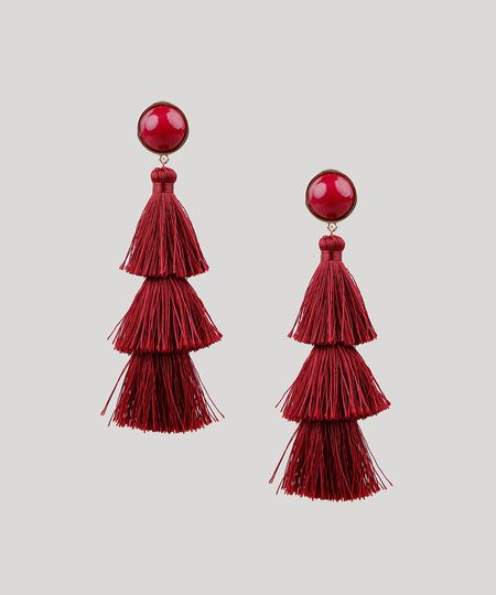 Brinco-Feminino-Longo-com-Tassel-Vinho-9261687-Vinho_1 Brinco-Feminino-Longo-com-Tassel-Vinho-9261687-Vinho_1