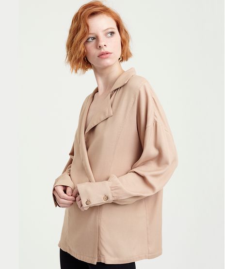 Camisa-Feminina-Transpassado-Manga-Longa--Kaki-9374624-Kaki_1