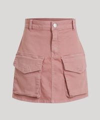 Saia-Sarja-Feminina-Curta-Cargo-com-Bolsos-Rose-9363576-Rose_5
