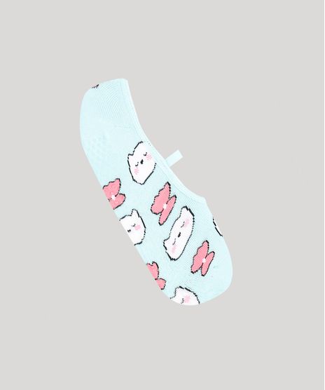 Meia-Feminina-Sapatilha-Gato-Azul-Claro-9320253-Azul_Claro_1