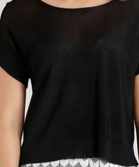 Blusa-Feminina-Ampla-Missoni-em-Trico-Manga-Curta-Preta-9221641-Preto_4