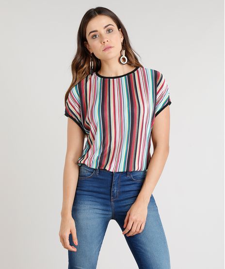 Blusa-Feminina-Plissada-Missoni-Listrada-Acetinada-Manga-Curta-Preta-9221959-Preto_1