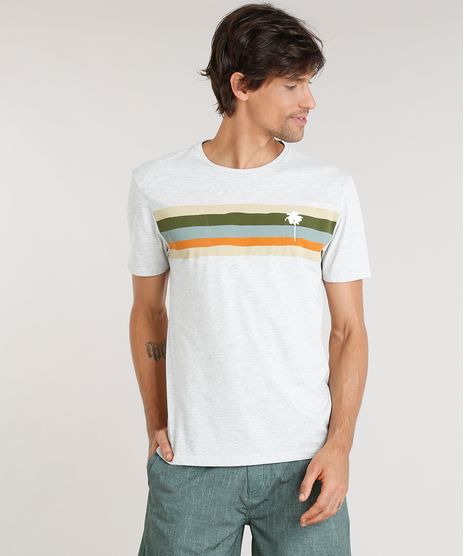 Camiseta-Masculina-Agua-de-Coco-com-Estampa-Listrada-Manga-Curta-Gola-Careca-Cinza-Mescla-Claro-9282780-Cinza_Mescla_Claro_1