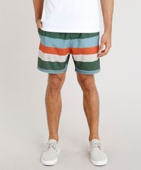 Short-Masculino-Agua-de-Coco-Listrado-com-Bolsos-Verde-Escuro-9255098-Verde_Escuro_1