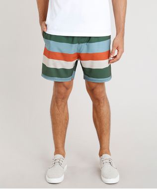 Short-Masculino-Agua-de-Coco-Listrado-com-Bolsos-Verde-Escuro-9255098-Verde_Escuro_1