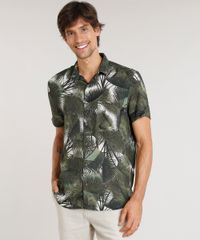Camisa-Masculina-Agua-de-Coco-Estampada-Palmeira-Manga-Curta-Verde-Escuro-9334914-Verde_Escuro_1
