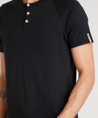 Camiseta-Masculina-Agua-de-Coco-com-Botoes-Manga-Curta-Gola-Careca-Preta-9282779-Preto_4