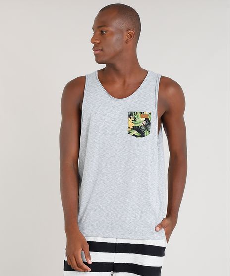 Regata-Masculina-Blueman-com-Bolso-Estampado-Banana-Gola-Careca-Cinza-Mescla-9344817-Cinza_Mescla_1