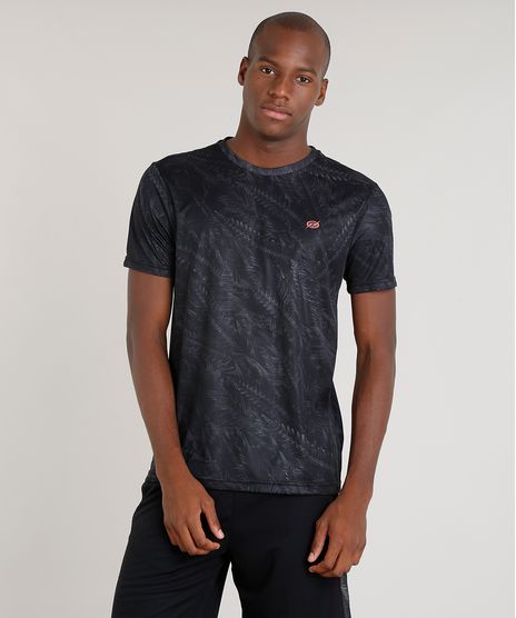 Camiseta-Masculina-Blueman-Esportiva-Estampada-de-Folhagens-Manga-Curta-Gola-Careca-Preta-9308252-Preto_1
