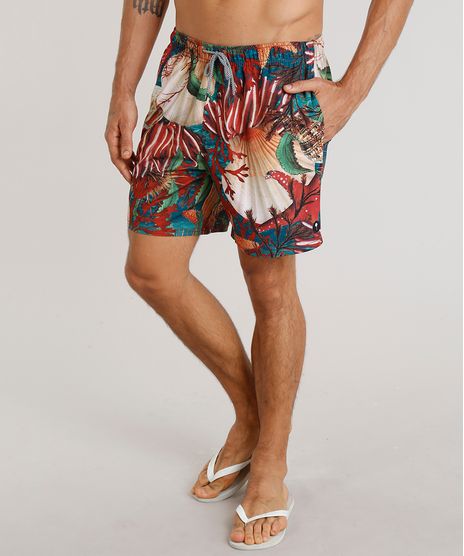Short-Masculino-Agua-de-Coco-Estampado-Corais-com-Bolsos-Coral-9255099-Coral_1